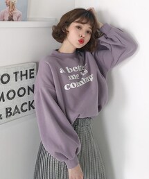 DHOLIC | 裏起毛レタリングパフスリーブスウェット(スウェット)