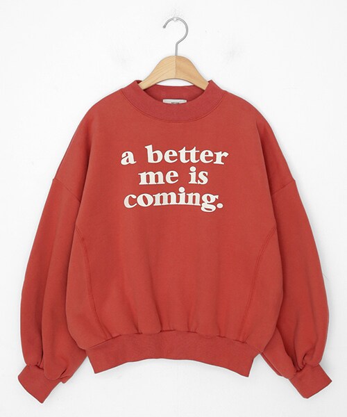 DHOLIC（ディーホリック）の「裏起毛レタリングパフスリーブスウェット（スウェット・レディース・ブルー/パープル/ベージュ/ピンク・FREE）」の4枚目の写真