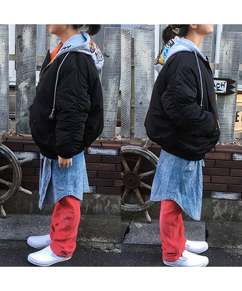 STORES.jp（ストアーズドットジェーピー）の「《セレクト加工》ワッペンたくさんフード付きボンバーＭＡー１（その他アウター・レディース・その他）」の3枚目の写真