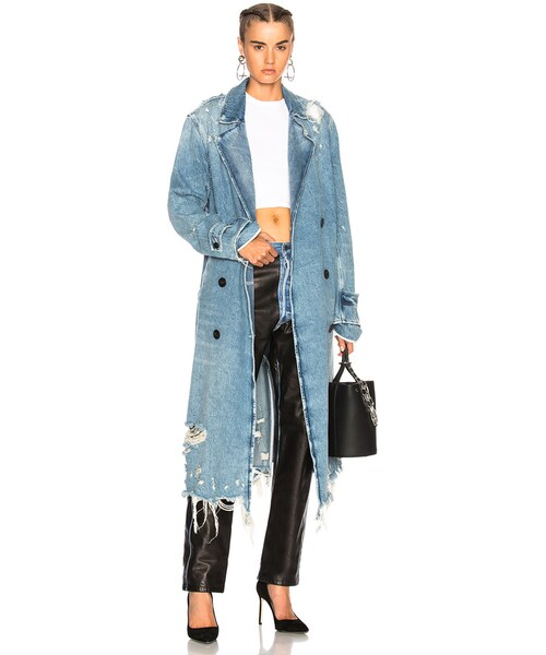 alexanderwang（アレキサンダーワン）の「Alexander Wang Trench Coat（ジャケット/アウター・レディース・Vintage Light Indigo・L）」の2枚目の写真