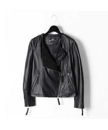 GRACE CONTINENTAL | GRACE CONTINENTAL　ラムライダースジャケット(ライダースジャケット)