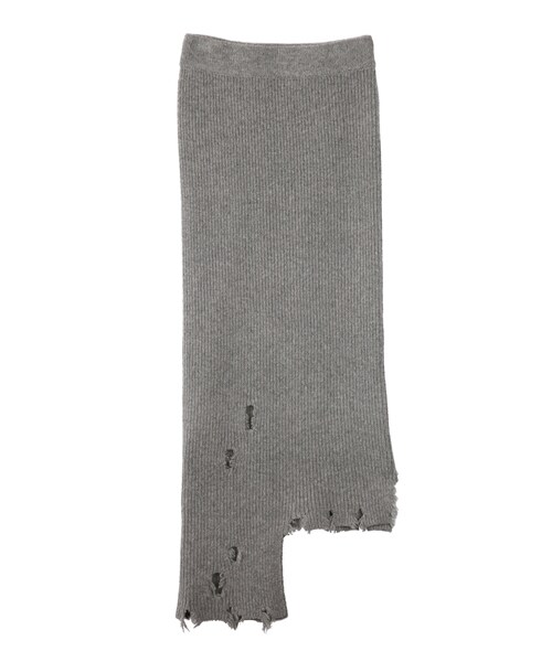 DINT（ディント）の「ジェラブルダメージカットニットロングスカート（スカート・レディース・Brown/Beige/Grey/Other・one(44~66size)）」の2枚目の写真