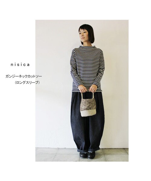 nisica（ニシカ）の「nisica ニシカ ガンジーネックカットソー