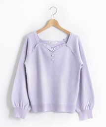 MAJESTIC LEGON | ハートネックフリルニットプルオーバー(トップス)