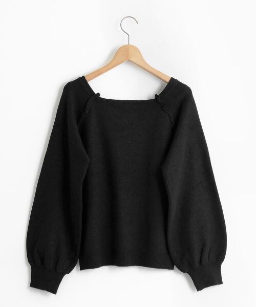 MAJESTIC LEGON（マジェスティックレゴン）の「ハートネックフリルニットプルオーバー（トップス・レディース・レッド/アイボリー/ラベンダー/ブラック・M）」の19枚目の写真