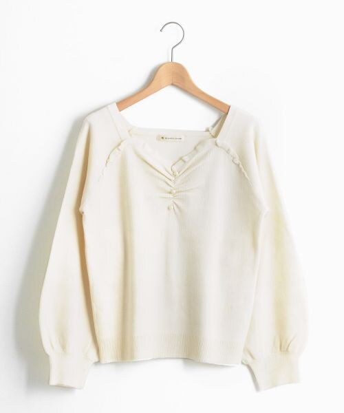 MAJESTIC LEGON（マジェスティックレゴン）の「ハートネックフリルニットプルオーバー（トップス・レディース・レッド/アイボリー/ラベンダー/ブラック・M）」の16枚目の写真