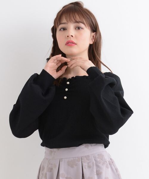 MAJESTIC LEGON（マジェスティックレゴン）の「ハートネックフリルニットプルオーバー（トップス・レディース・レッド/アイボリー/ラベンダー/ブラック・M）」の14枚目の写真