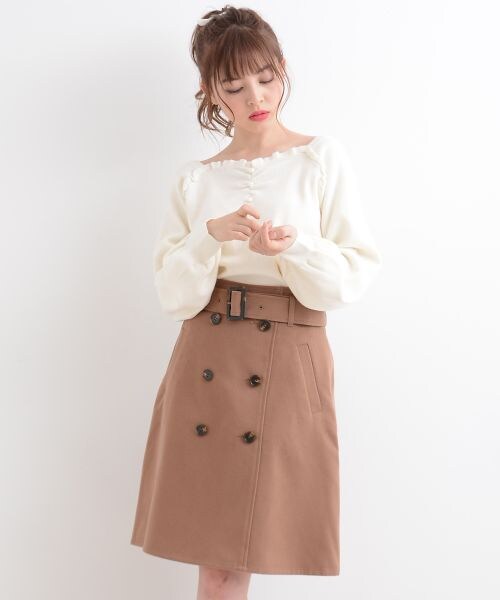 MAJESTIC LEGON（マジェスティックレゴン）の「ハートネックフリルニットプルオーバー（トップス・レディース・レッド/アイボリー/ラベンダー/ブラック・M）」の10枚目の写真