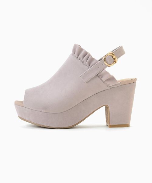 MAJESTIC LEGON（マジェスティックレゴン）の「【予約商品】☆フリルサボサンダル（シューズ・レディース・グレージュ/アイボリー/ブラック/キャメル・S/M/L/XL）」の6枚目の写真