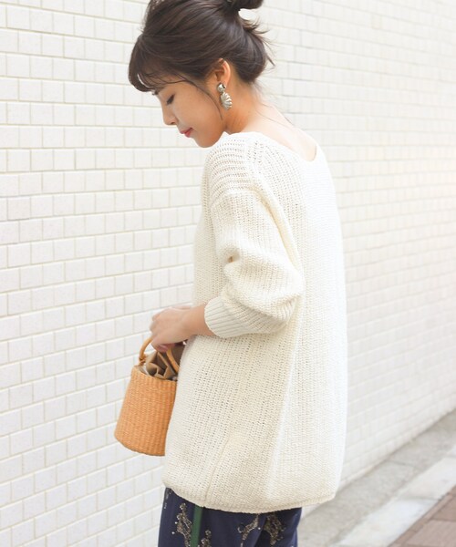 Spick &amp; Span - Spick &amp; Span TAPE YARN Vプルオーバー Spick & Span（スピックアンドスパン）の「TAPE YARN Vプル