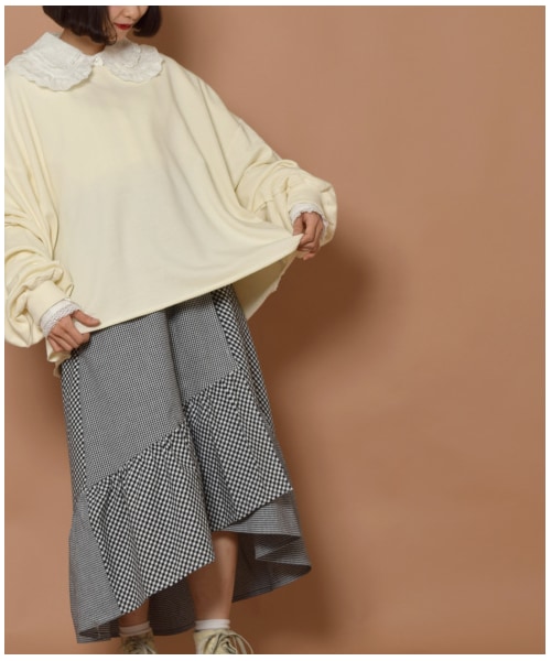w closet（ダブルクローゼット）の「ギンガムチェック裾フリルラップ風
