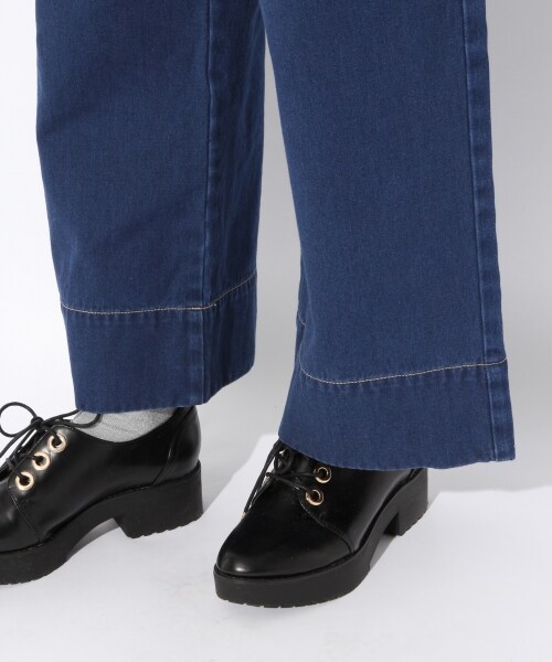 Heather（ヘザー）の「ウエストフリルベイカーワイドパンツ（パンツ・ベージュ/カーキ/ライトブルー/ブルー）」の13枚目の写真