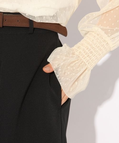 Heather（ヘザー）の「ベルトツキ／タックショートパンツ（パンツ・ブラック/ブラウン）」の9枚目の写真