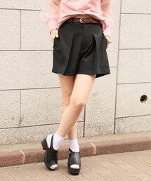 Heather | ベルトツキ／タックショートパンツ(パンツ)