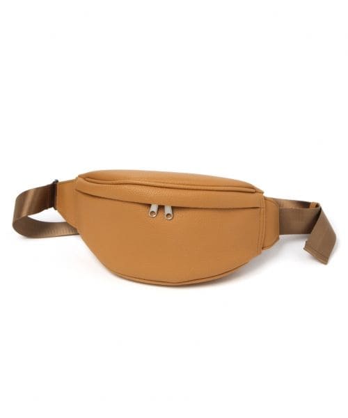 GLOBAL WORK(グローバルワーク)の「フェイクレザーウェストバッグ(バッグ・ブラック/キャメル)」の2枚目の写真