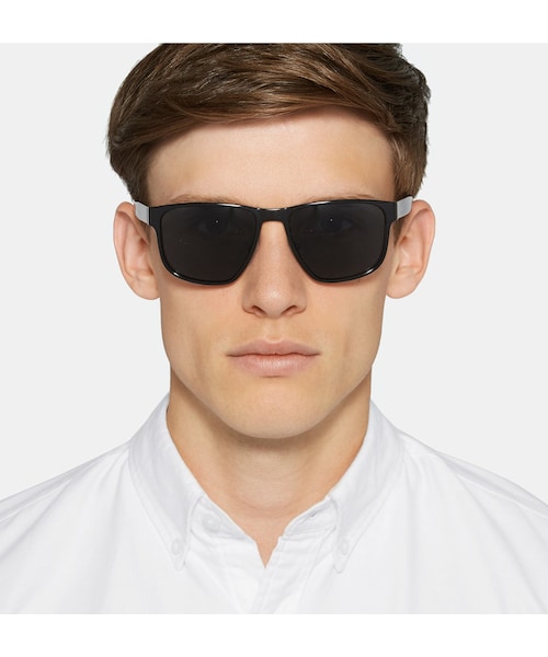 PRADA（プラダ）の「Prada Square-Frame Metal and Acetate Polarised Sunglasses（サングラス・メンズ・Black・One size）」の2枚目の写真