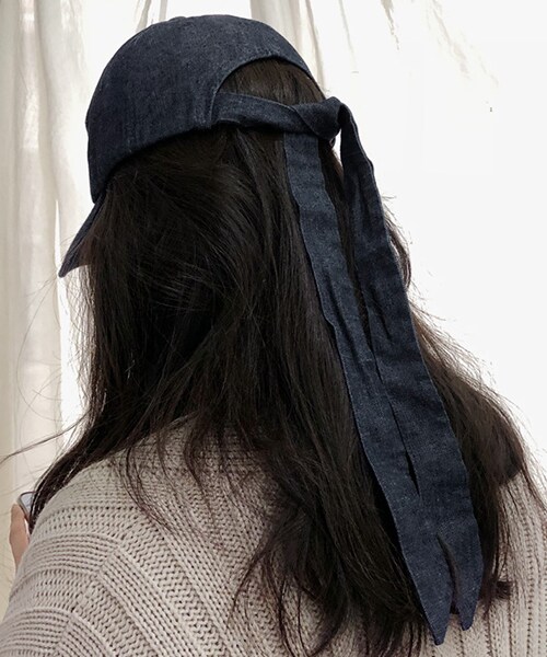 DHOLIC（ディーホリック）の「バックタイコットンキャップ（キャップ・レディース・ブラック/ブルー/ベージュ/ピンク・ONE）」の3枚目の写真