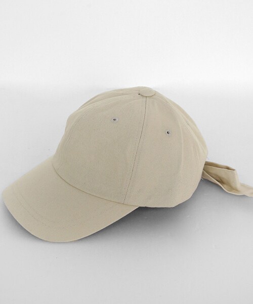 DHOLIC（ディーホリック）の「バックタイコットンキャップ（キャップ・レディース・ブラック/ブルー/ベージュ/ピンク・ONE）」の2枚目の写真