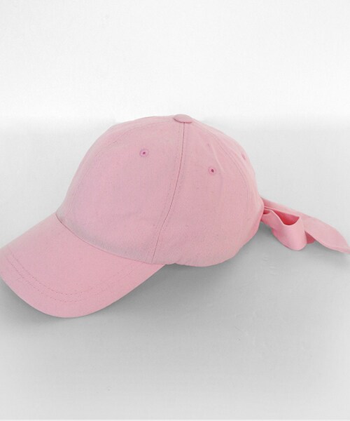 DHOLIC（ディーホリック）の「バックタイコットンキャップ（キャップ・レディース・ブラック/ブルー/ベージュ/ピンク・ONE）」の4枚目の写真