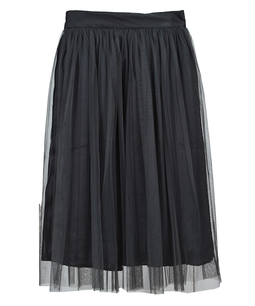 STYLEBLOCK（スタイルブロック）の「サテンプリーツオーバーチュールスカート（スカート・レディース・アイボリー/グレー/ベージュ/カーキ/ブラック・M）」の3枚目の写真