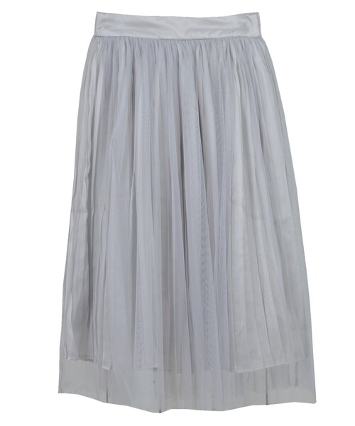 STYLEBLOCK（スタイルブロック）の「サテンプリーツオーバーチュールスカート（スカート・レディース・アイボリー/グレー/ベージュ/カーキ/ブラック・M）」の4枚目の写真