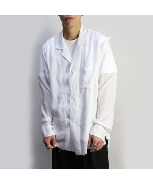 10,120円【新品】sulvam tencel open collar shirt