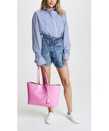 アニヤハインドマーチ　トートバッグEbury Shopper Winkスマイリー 希少アニヤハインドマーチ トートバッグ スマイリー レザー