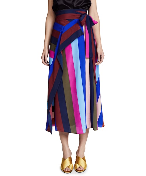 draped wrap maxi skirt