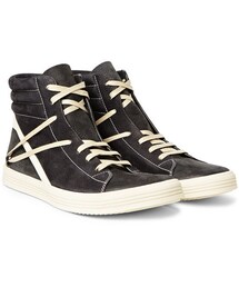 Rick Owens | Rick Owens Geothrasher Leather-Trimmed Full-Grain Nubuck Sneakers(スニーカー)