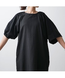 Si-Si-Si | Si-Si-Si comfort　スースースーコンフォート　袖アシンメトリー　ワンピース　BLACK　18-SS033(ワンピース)