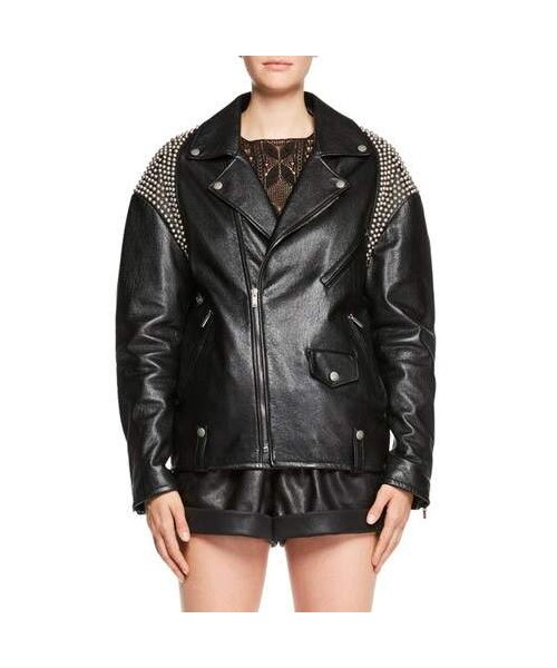 oversized moto leather jacket