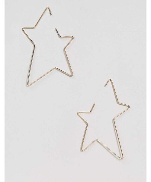STEVE MADDEN(スティーブマデン)の「Steve Madden Open Star Post Earring(イヤリング・レディース・Gold・One Size)」の2枚目の写真
