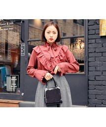 HOTPING | ネックストラップフリルブラウス(シャツ/ブラウス)