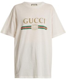 GUCCI | GUCCI Logo-print cotton T-shirt(Tシャツ/カットソー)