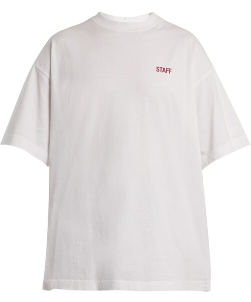 VETEMENTS（ヴェトモン）の「VETEMENTS Staff-print cotton T-shirt（T ...