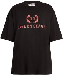 BALENCIAGA | BALENCIAGA Crest-print cotton T-shirt(Tシャツ/カットソー)