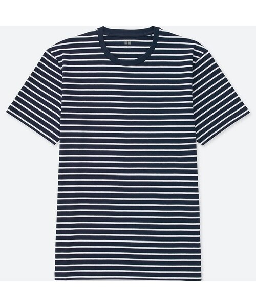 UNIQLO（ユニクロ）の「ボーダーT（半袖）（Tシャツ/カットソー・メンズ・RED 16/NAVY 69/GRAY 03/WHITE 00・XXL/4XL/XS/L/XL/M/S/3XL）」の4枚目の写真