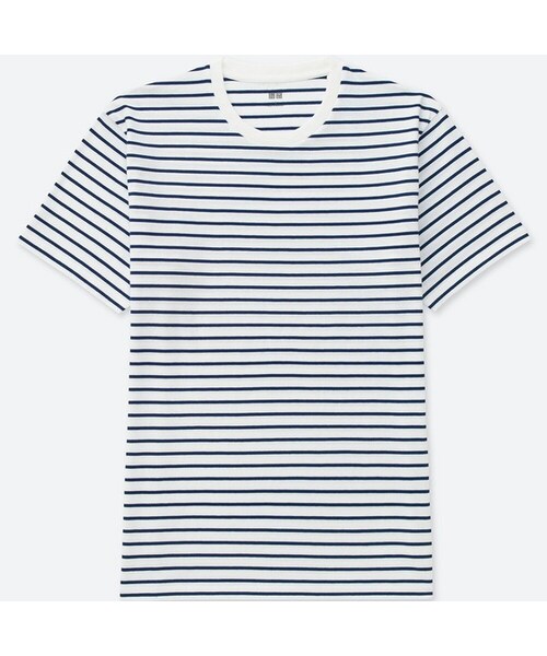 UNIQLO（ユニクロ）の「ボーダーT（半袖）（Tシャツ/カットソー・メンズ・RED 16/NAVY 69/GRAY 03/WHITE 00・XXL/4XL/XS/L/XL/M/S/3XL）」の2枚目の写真