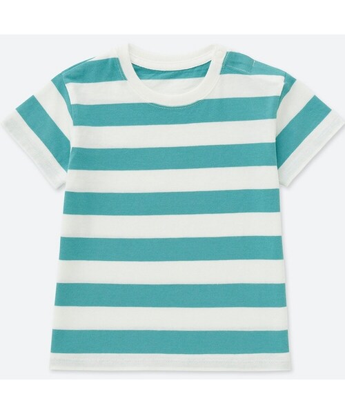 UNIQLO（ユニクロ）の「クルーネックT（半袖）（その他トップス・キッズ・BLACK 09/GREEN 53/ORANGE 23・80/100/90）」の2枚目の写真