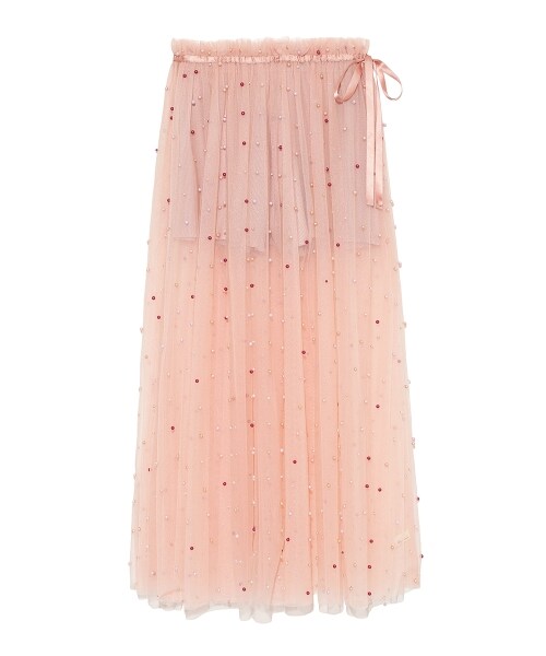 Lily Brown - 新品　Lily Brown パール付チュールトップス LILY BROWN Lily Brown パール付チュールトップス ブラック