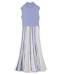 【美品】FRAY I.Dマルチプリーツ柄ニットワンピース PINK FRAY I.D マルチプリーツ柄ニットワンピース ピンク