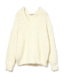 GRL | もこもこフェザーVネックニットトップス(ニット/セーター)