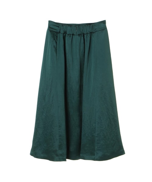 GARAGE OF GOOD CLOTHING(ガレージオブグッドクロージング)の「光沢タックスカート(スカート・ブラック/ダークグリーン・36/38)」の2枚目の写真