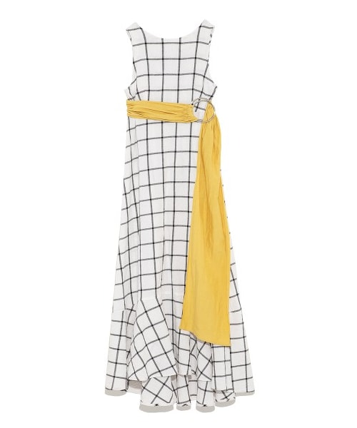 SNIDEL（スナイデル）の「リネン混ベルトセットワンピース（膝丈  