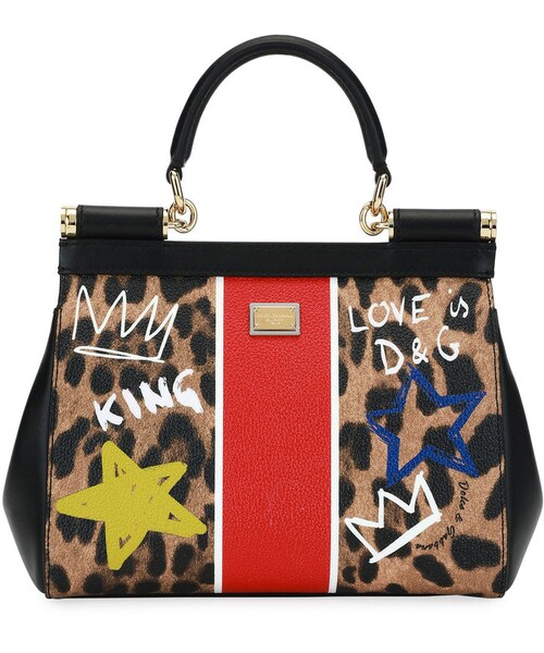 DOLCE&GABBANA（ドルチェアンドガッバーナ）の「Dolce & Gabbana Sicily DG Graffiti Small Satchel Bag（ショルダーバッグ・レディース・LEOPARD・One Size）」の2枚目の写真