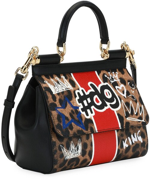 DOLCE&GABBANA（ドルチェアンドガッバーナ）の「Dolce & Gabbana Sicily DG Graffiti Small Satchel Bag（ショルダーバッグ・レディース・LEOPARD・One Size）」の3枚目の写真