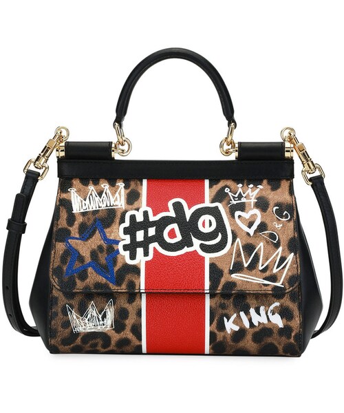 DOLCE&GABBANA（ドルチェアンドガッバーナ）の「Dolce & Gabbana Sicily DG Graffiti Small Satchel Bag（ショルダーバッグ・レディース・LEOPARD・One Size）」の4枚目の写真