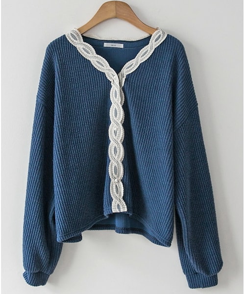 fd style（エフディ スタイル）の「レースVネックトップス（その他トップス・レディース・ベージュ/ピンク/ホワイト/ブルー・1(XS-M)）」の3枚目の写真