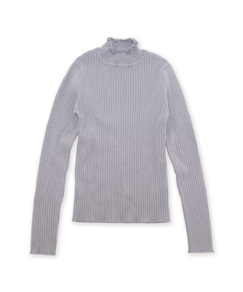 flower（フラワー）の「bright rib knit ～ﾌﾞﾗｲﾄﾘﾌﾞﾆｯﾄ（Tシャツ/カットソー・レディース・beige/gray/blue・FREE）」の3枚目の写真