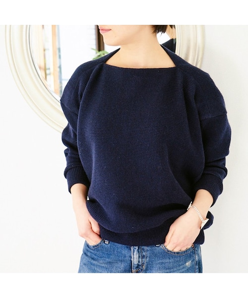 L'Ancre（アンカー）の「L'Ancre (アンカー）コクーンリブニット（ニット/セーター・レディース・ベージュ杢/グレー杢/ネイビー・38(M)）」の3枚目の写真